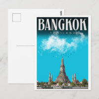 Retro Bangkok city  Wat Aru- Thailand travel gifts