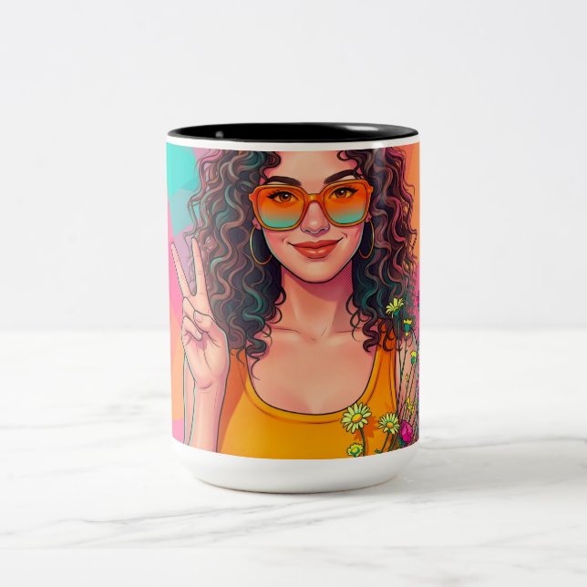 Retro banket Two-Tone coffee mug (Center)