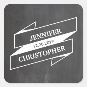 Retro Banner Chalkboard Square Sticker
