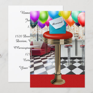 Retro Bar Stool Invitation