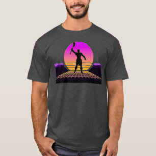 Retro Barbarian Axe Fighter Battle Warrior 80s Out T-Shirt
