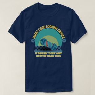 Retro barber pole graphic for men barber mirror T-Shirt