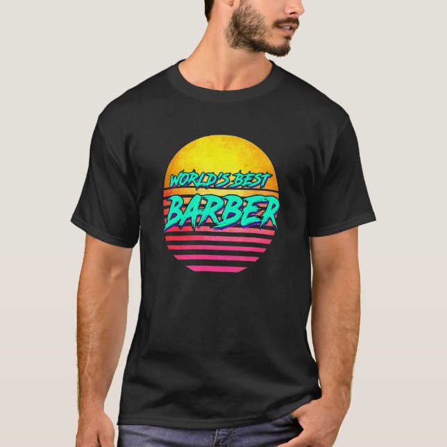 Retro Barber Profession T-Shirt (Front)