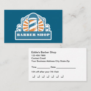 Retro Barber Shop Appointment Rewards Business Card