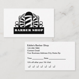 Retro Barber Shop Appointment Rewards Business Card
