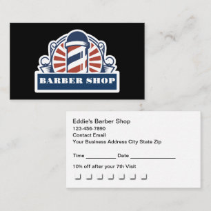 Retro Barber Shop Appointment Rewards Business Card