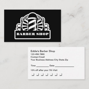 Retro Barber Shop Appointment Rewards Business Card