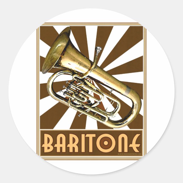 Retro Baritone Classic Round Sticker (Front)