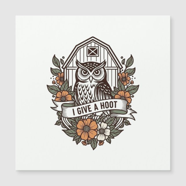 Retro barn owl 'I give a hoot' design (Front)