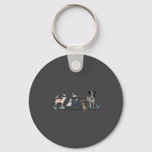 Retro Barnyard Animals Meme Farm Animals Hanging C Key Ring