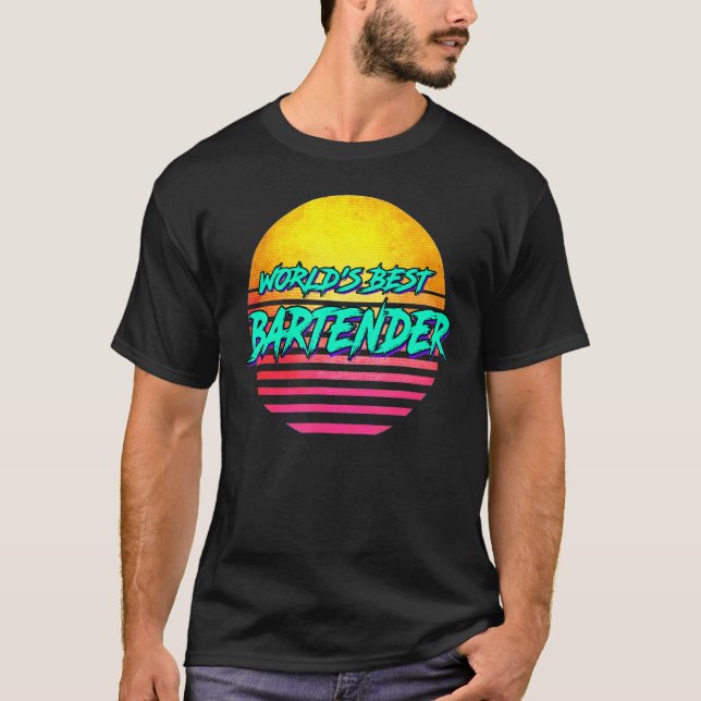 Retro Bartender Profession T-Shirt (Front)