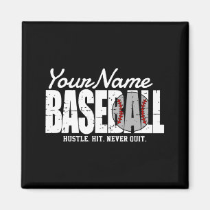 Retro Baseball Add Name Pinstripe Team Player T Sh Magnet