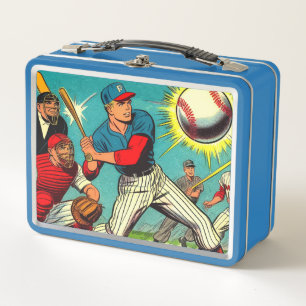 Retro Baseball Comics Metal Lunch Box