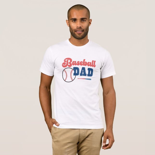 Retro Baseball Dad T-Shirt Personalised Dad Shirt (Front Full)