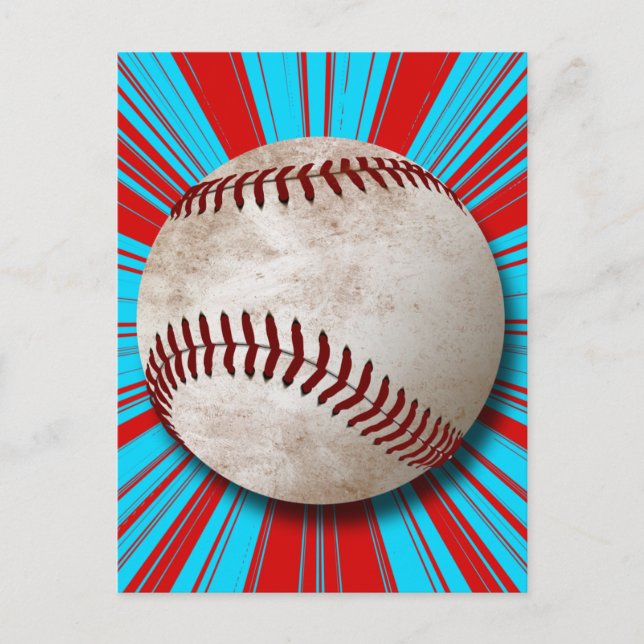 RETRO BASEBALL DESIGN POSTCARD (Front)