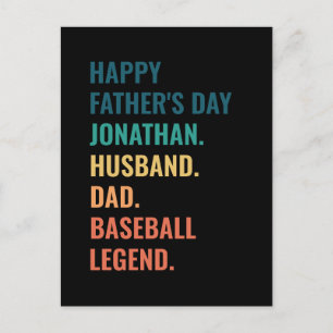 Retro Baseball Legend Personalised Father's Day Holiday Postcard