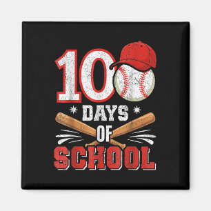 Retro Baseball Lovers Boys 100th Day Of School Pla Magnet
