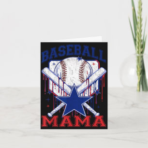 Retro baseball mama baseball mum women mother's da card