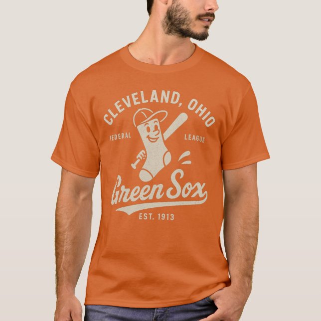 Retro Baseball Mascot – 1913 Green Sox T-Shirt (Front)