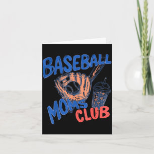 Retro baseball moms club iced coffee sports mum card