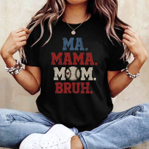 Retro Baseball Mum Ma Mama Mum Bruh Mother’s Day T-Shirt