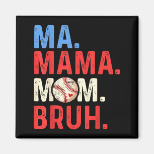Retro baseball mum ma mama mum bruh mothers day  magnet