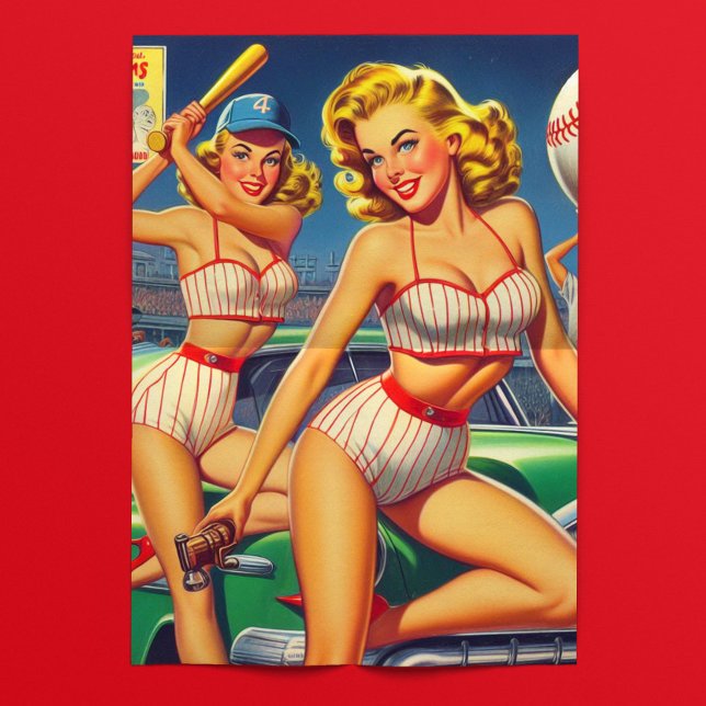 Retro Baseball Pin-ups Tissue Paper (Creator Uploaded)