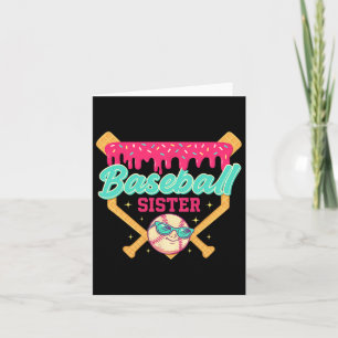 Retro Baseball Sister Ice Cream Drip Baseball Game Card