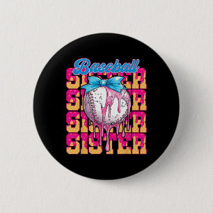 Retro Baseball Sister Ice Cream Drip Coquette Bow 6 Cm Round Badge