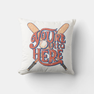 Retro Baseball Softball Fan Design Cushion