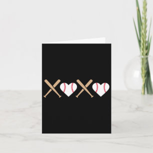 Retro Baseball Xo Valentines Day Hugs Kisses Adult Card