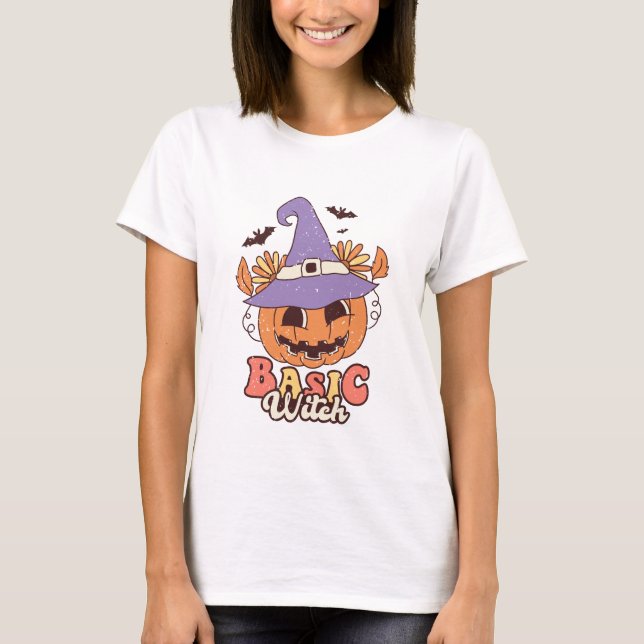Retro Basic Witch - Halloween T-Shirt (Front)