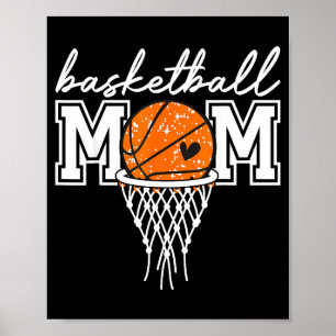 Retro basketball mum mama funny mum game day sport poster