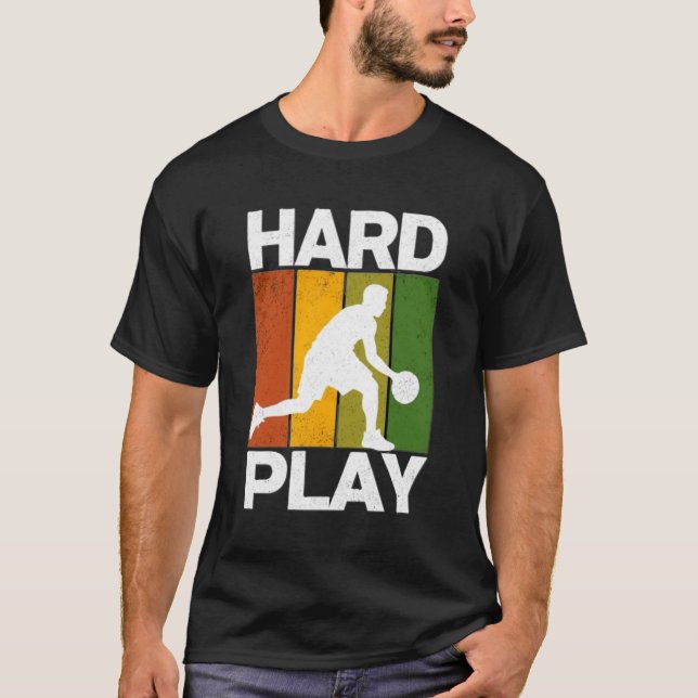 Retro Basketball Player Dynamic Action T-Shirt (Front)