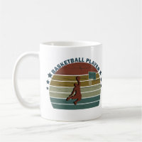 Retro basketball player slam dunk