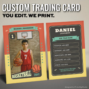 Retro Basketball Trading Card Custom Player Card