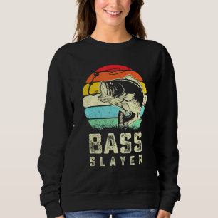 Retro Bass Fishing Vintage Bass Fisherman Bass Fis Sweatshirt