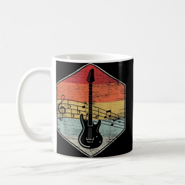 Retro Bass Guitar Coffee Mug (Left)