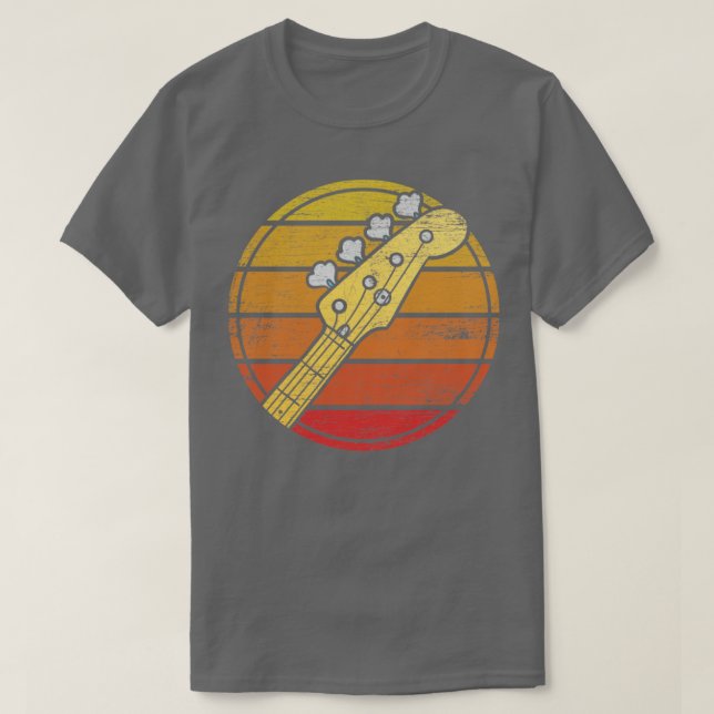 Retro Bass Guitar Grunge  T-Shirt (Design Front)