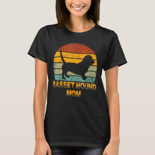 Retro Basset Hound Mum Doxie Dog Owner Mother Pet T-Shirt
