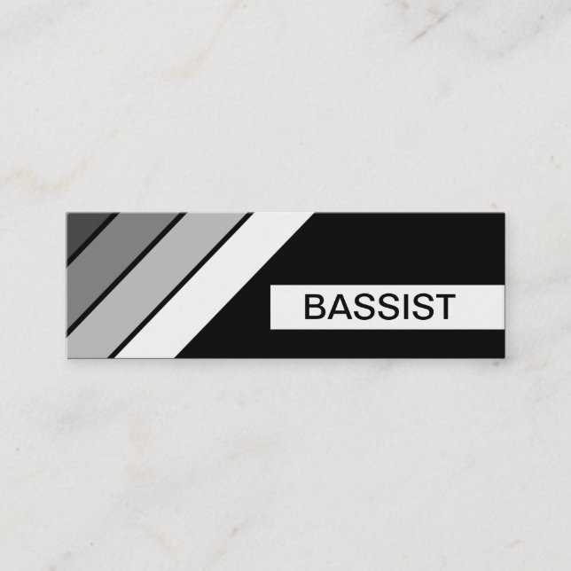retro BASSIST Mini Business Card (Front)