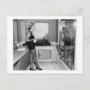 Retro Bath Room, Los Angeles, 1951 Vintage Postcard