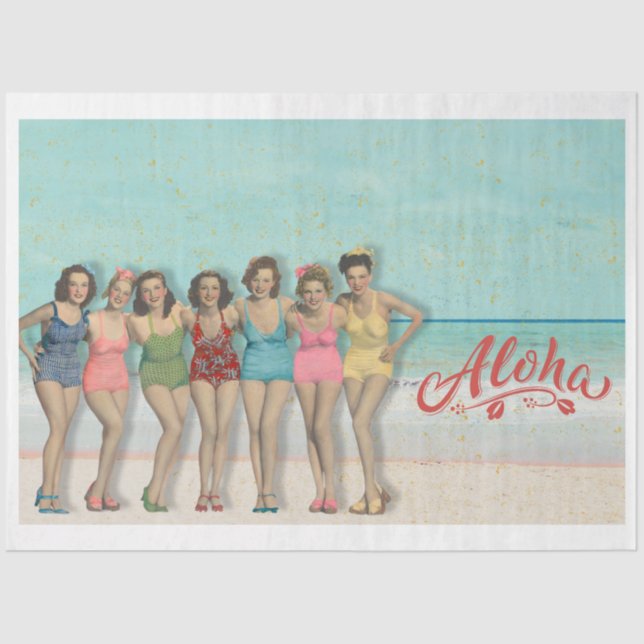 Retro Bathing Beauties Decoupage Tissue Paper  (Front)