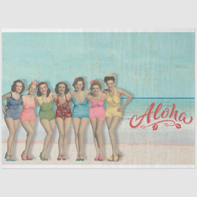 Retro Bathing Beauties Decoupage Tissue Paper  (Front)