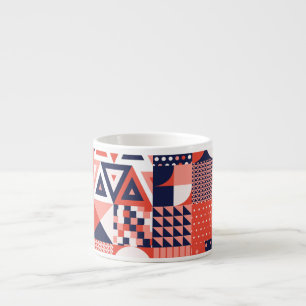 Retro Bauhaus design, colorful geometric. Espresso Cup