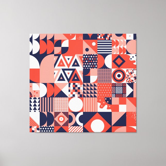 Retro Bauhaus design, colourful geometric. Canvas Print (Front)