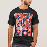 Retro Bauhaus design, colourful geometric.
