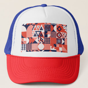 Retro Bauhaus design, colourful geometric. Trucker Hat