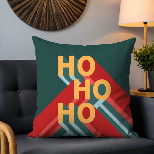 Retro Bauhaus Ho Ho Ho Mid Century Christmas Cushion