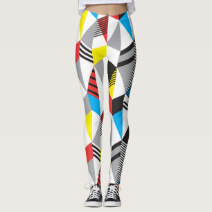 Retro Bauhaus Style: Seamless Abstract Leggings